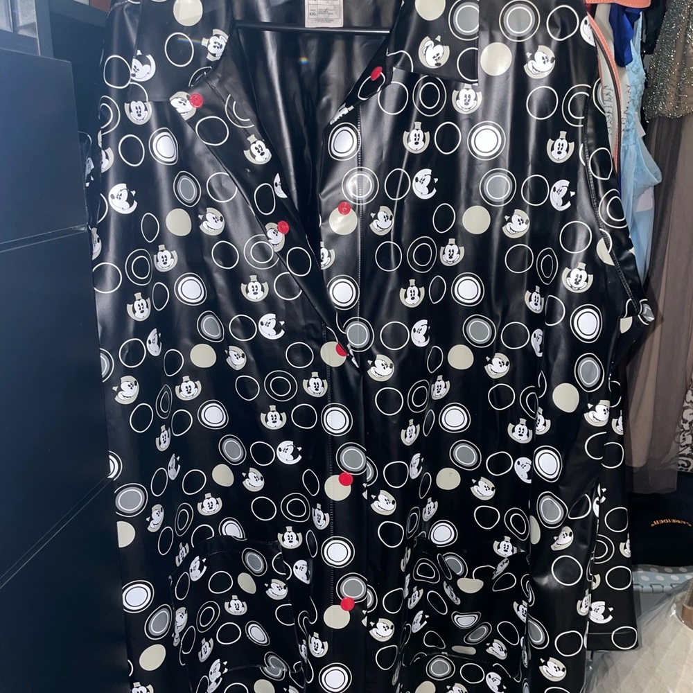 Disney Black and White Mickey Mouse Rain Coat